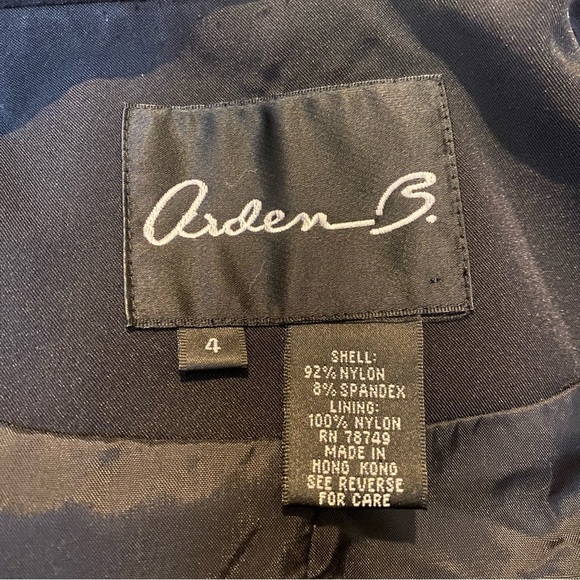 Vintage ARDEN B. Women Black Y2K Lightweight Coat Size 4-Made in Hong Kong - Picture 5 of 6